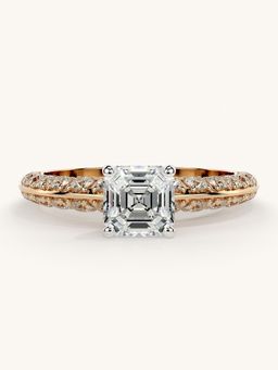 Valanova - Sterling Silver Plated with Rose Gold and Certified Lab Grown Diamond 1.44Cts Ring