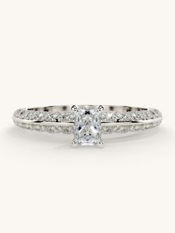Valanova - Sterling Silver Plated with White Gold and Certified Lab Grown Diamond 0.94Cts Ring