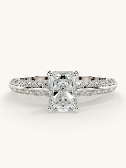 Valanova - Sterling Silver Plated with White Gold and Certified Lab Grown Diamond 1.44Cts Ring