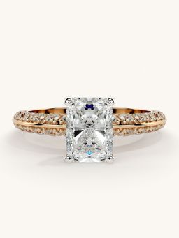 Valanova - Sterling Silver Plated with Rose Gold and Certified Lab Grown Diamond 1.69Cts Ring
