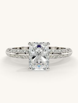 Valanova - Sterling Silver Plated with White Gold and Certified Lab Grown Diamond 1.69Cts Ring