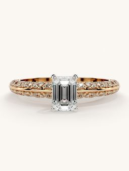 Valanova - Sterling Silver Plated with Rose Gold and Certified Lab Grown Diamond 1.19Cts Ring