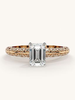 Valanova - Sterling Silver Plated with Rose Gold and Certified Lab Grown Diamond 1.44Cts Ring