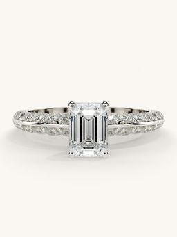 Valanova - Sterling Silver Plated with White Gold and Certified Lab Grown Diamond 1.44Cts Ring