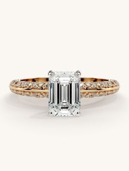 Valanova - Sterling Silver Plated with Rose Gold and Certified Lab Grown Diamond 1.69Cts Ring