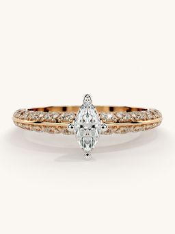 Valanova - Sterling Silver Plated with Rose Gold and Certified Lab Grown Diamond 0.94Cts Ring