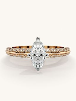 Valanova - Sterling Silver Plated with Rose Gold and Certified Lab Grown Diamond 1.19Cts Ring