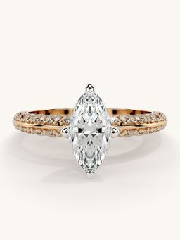 Valanova - Sterling Silver Plated with Rose Gold and Certified Lab Grown Diamond 1.44Cts Ring