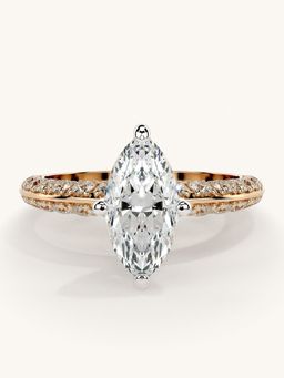 Valanova - Sterling Silver Plated with Rose Gold and Certified Lab Grown Diamond 1.69Cts Ring