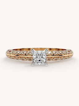 Valanova - Sterling Silver Plated with Rose Gold and Certified Lab Grown Diamond 0.94Cts Ring