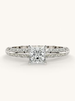 Valanova - Sterling Silver Plated with White Gold and Certified Lab Grown Diamond 1.19Cts Ring
