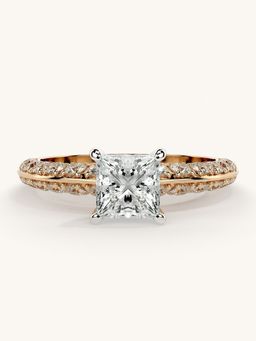 Valanova - Sterling Silver Plated with Rose Gold and Certified Lab Grown Diamond 1.44Cts Ring