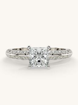 Valanova - Sterling Silver Plated with White Gold and Certified Lab Grown Diamond 1.44Cts Ring