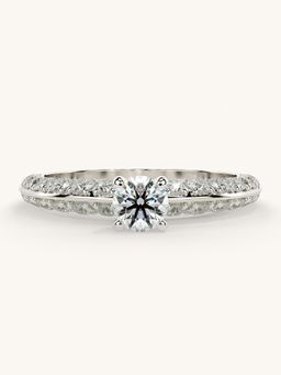 Valanova - Sterling Silver Plated with White Gold and Certified Lab Grown Diamond 0.94Cts Ring