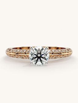 Valanova - Sterling Silver Plated with Rose Gold and Certified Lab Grown Diamond 1.19Cts Ring