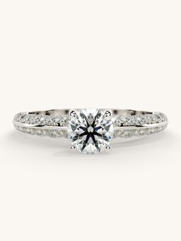 Valanova - Sterling Silver Plated with White Gold and Certified Lab Grown Diamond 1.19Cts Ring