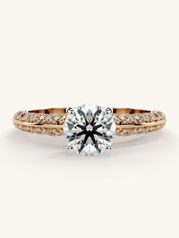 Valanova - Sterling Silver Plated with Rose Gold and Certified Lab Grown Diamond 1.44Cts Ring