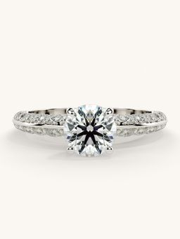 Valanova - Sterling Silver Plated with White Gold and Certified Lab Grown Diamond 1.44Cts Ring