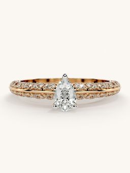 Valanova - Sterling Silver Plated with Rose Gold and Certified Lab Grown Diamond 0.94Cts Ring