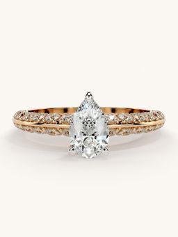 Valanova - Sterling Silver Plated with Rose Gold and Certified Lab Grown Diamond 1.19Cts Ring