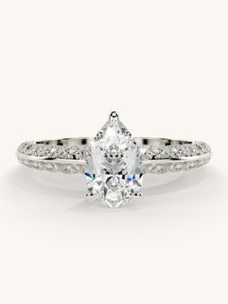 Valanova - Sterling Silver Plated with White Gold and Certified Lab Grown Diamond 1.44Cts Ring