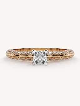 Valanova - Sterling Silver Plated with Rose Gold and Certified Lab Grown Diamond 0.94Cts Ring