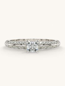 Valanova - Sterling Silver Plated with White Gold and Certified Lab Grown Diamond 0.94Cts Ring