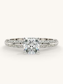 Valanova - Sterling Silver Plated with White Gold and Certified Lab Grown Diamond 1.44Cts Ring