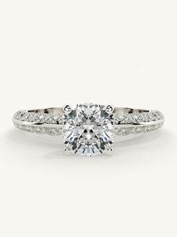 Valanova - Sterling Silver Plated with White Gold and Certified Lab Grown Diamond 1.69Cts Ring
