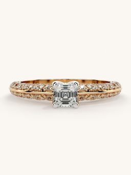 Valanova - Sterling Silver Plated with Rose Gold and Certified Lab Grown Diamond 0.94Cts Ring