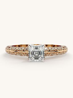 Valanova - Sterling Silver Plated with Rose Gold and Certified Lab Grown Diamond 1.19Cts Ring