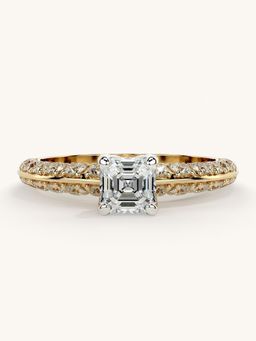 Valanova - Sterling Silver Plated with Yellow Gold and Certified Lab Grown Diamond 1.19Cts Ring