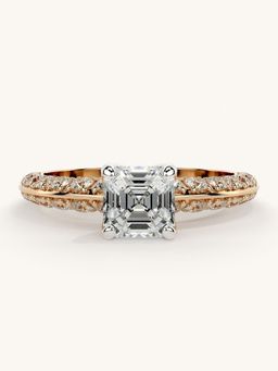 Valanova - Sterling Silver Plated with Rose Gold and Certified Lab Grown Diamond 1.44Cts Ring