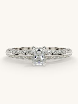 Valanova - Sterling Silver Plated with White Gold and Certified Lab Grown Diamond 0.94Cts Ring