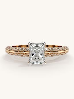 Valanova - Sterling Silver Plated with Rose Gold and Certified Lab Grown Diamond 1.19Cts Ring
