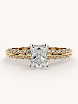 Valanova - Sterling Silver Plated with Yellow Gold and Certified Lab Grown Diamond 1.19Cts Ring