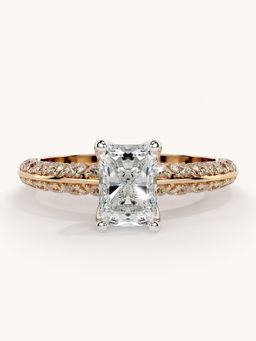 Valanova - Sterling Silver Plated with Rose Gold and Certified Lab Grown Diamond 1.44Cts Ring