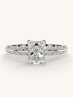 Valanova - Sterling Silver Plated with White Gold and Certified Lab Grown Diamond 1.44Cts Ring