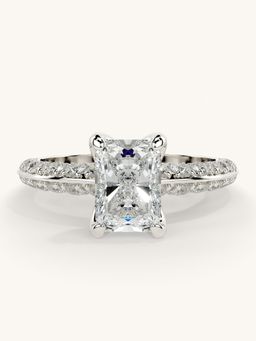 Valanova - Sterling Silver Plated with White Gold and Certified Lab Grown Diamond 1.69Cts Ring