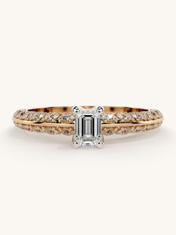 Valanova - Sterling Silver Plated with Rose Gold and Certified Lab Grown Diamond 0.94Cts Ring