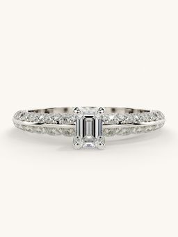 Valanova - Sterling Silver Plated with White Gold and Certified Lab Grown Diamond 0.94Cts Ring