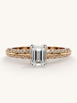 Valanova - Sterling Silver Plated with Rose Gold and Certified Lab Grown Diamond 1.19Cts Ring