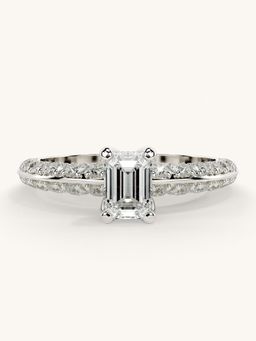 Valanova - Sterling Silver Plated with White Gold and Certified Lab Grown Diamond 1.19Cts Ring