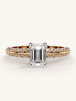Valanova - Sterling Silver Plated with Rose Gold and Certified Lab Grown Diamond 1.44Cts Ring