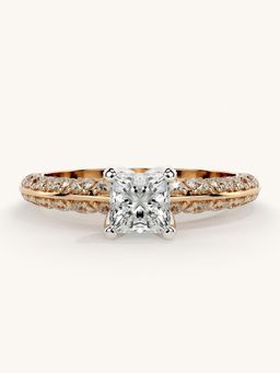 Valanova - Sterling Silver Plated with Rose Gold and Certified Lab Grown Diamond 1.19Cts Ring