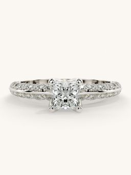 Valanova - Sterling Silver Plated with White Gold and Certified Lab Grown Diamond 1.19Cts Ring