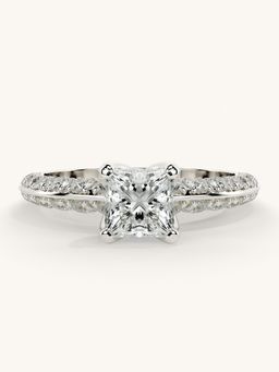 Valanova - Sterling Silver Plated with White Gold and Certified Lab Grown Diamond 1.44Cts Ring