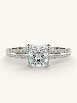 Valanova - Sterling Silver Plated with White Gold and Certified Lab Grown Diamond 1.69Cts Ring