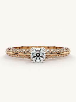 Valanova - Sterling Silver Plated with Rose Gold and Certified Lab Grown Diamond 0.94Cts Ring