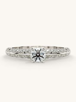 Valanova - Sterling Silver Plated with White Gold and Certified Lab Grown Diamond 0.94Cts Ring